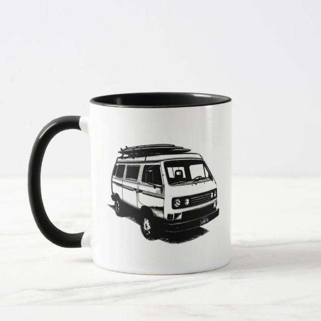 Caneca Surf Van do vintage com prancha (Esquerda)