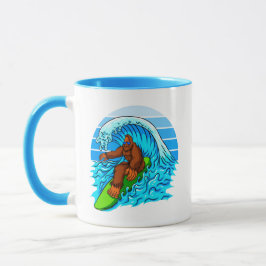 Caneca Surfe De Pé Grande Andando De Ondas Diversão Sasqu
