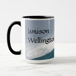 Caneca Surfer silhouette Catching a huge wave Personalize