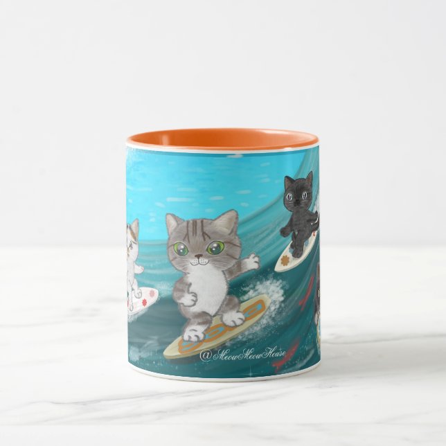 Caneca Surfing Cats (Centro)