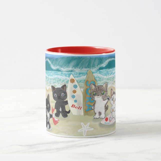 Caneca Surfing Cats on the beach (Centro)
