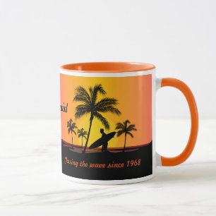 Caneca Surfista personalizado que surfa perseguindo a