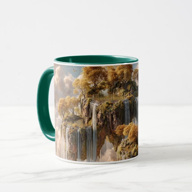 Caneca Surreal Floating Islands With Golden Trees (Frente Esquerda)