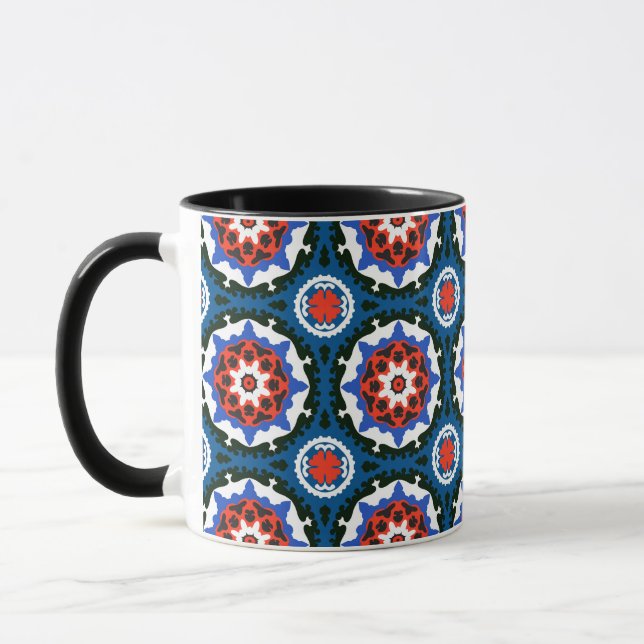 Caneca Suzani Padrão Com Ornamento Negrito (Esquerda)