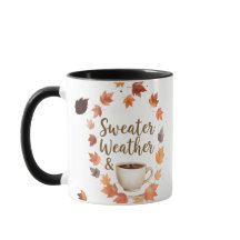Sweater Weather & Hot Coffee Mug | Cozy Fall Gift