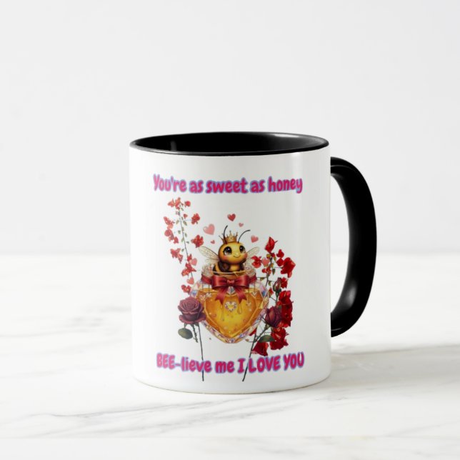 Caneca Sweet BEE mine-BEE lieve me i love you (Frente Esquerda)
