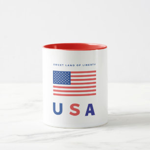 Caneca "Sweet Land of Liberty" EUA Flag