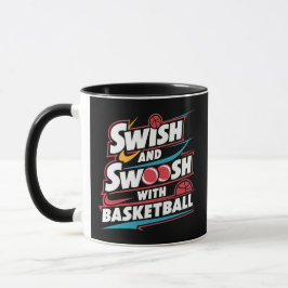 Caneca Swish e swoosh com basquete, esporte