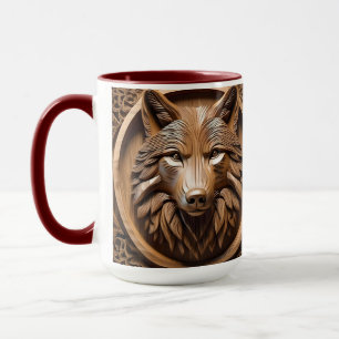 Caneca Sylvan Sentinel: O Impressão do Lobo Majestoso da