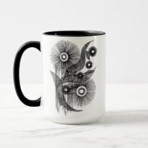 T Arte Floral Abstrata com Linha Botânica de Dente