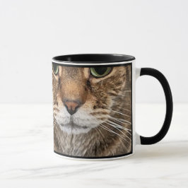 Caneca Tabby Cat Face and Paws - Funny Feline Design