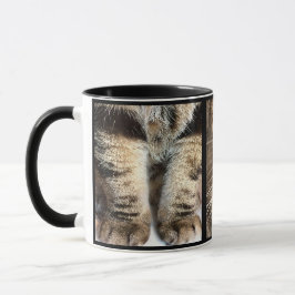 Caneca Tabby Cat Face and Paws - Funny Feline Design