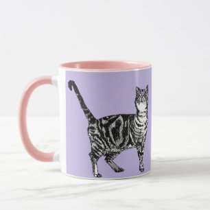 Caneca Tabby Cat Mug Lavanda Roxo