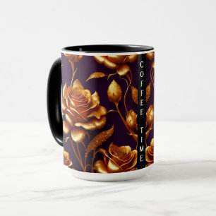 Caneca Tabuleiro de Coleção Moderna de Rosa Dourado de lu