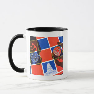 Caneca Tabuleiro de damas da eleição
