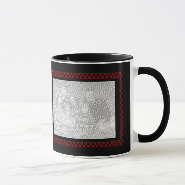 Caneca Tabuleiro de damas preto vermelho feito sob (Direita)