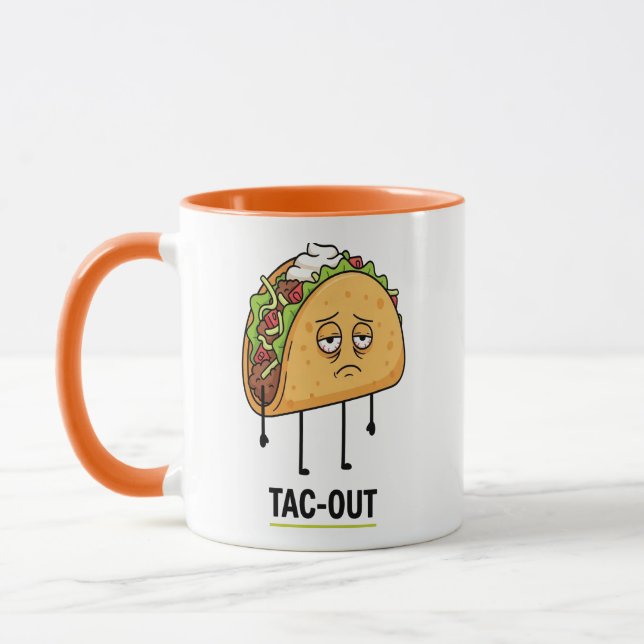 Caneca Tac-Out Humor – Piada de Taco Exausto Engraçada (Esquerda)