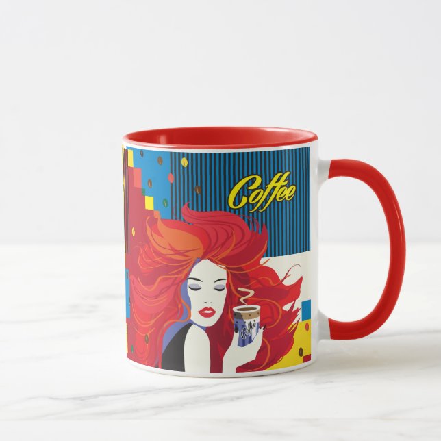 Caneca Taça Café Linda Moça POP-ART Trendência (Direita)