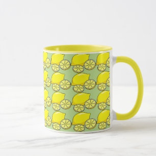 Caneca Taça de café com limão e Verde limão