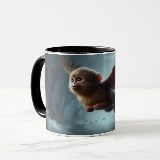 Caneca Taça de Café Macaco Voador (Frente Esquerda)