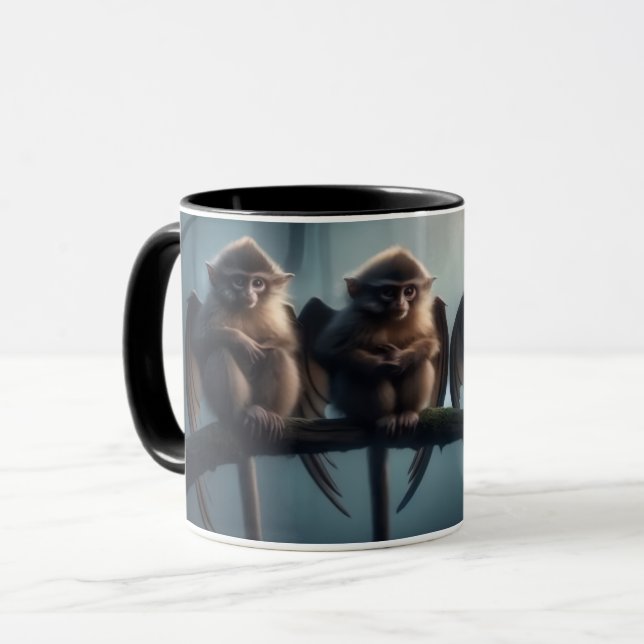 Caneca Taça de Café Permissão de Macacos Voadores (Frente Esquerda)