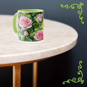 Caneca Taça de Mug de Arte Rosa Rosa Rosa Rosa Rosa Rosa