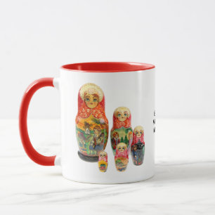 Caneca Taça Matrjoschka, Matryoshka, de Babuschka,