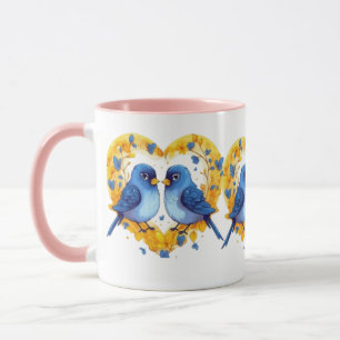 Caneca Taça Romântica de Pássaros