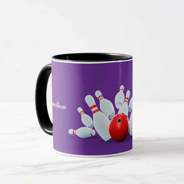 Caneca Taco de boliche Bola e pinos acertam! (Frente Esquerda)