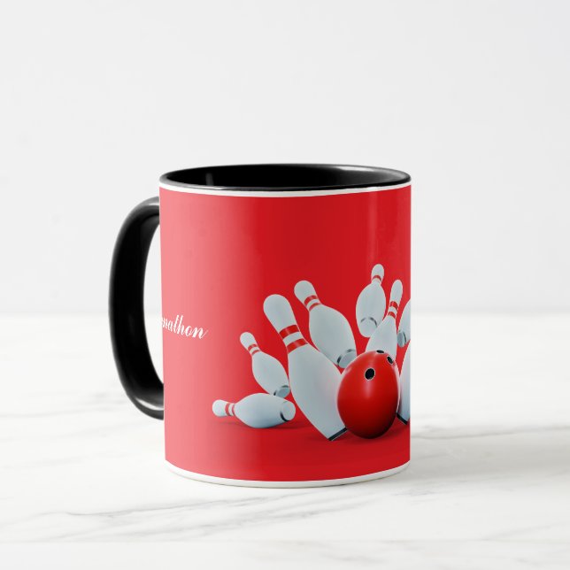 Caneca Taco de boliche Bola e pinos acertam! (Frente Esquerda)