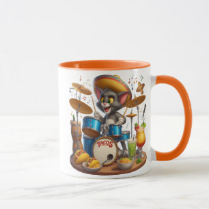 Caneca Taco Tunes: Drummer Gato