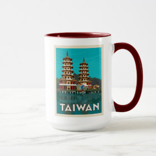 Caneca Taiwan   Dragão E Pagodas De Tigre