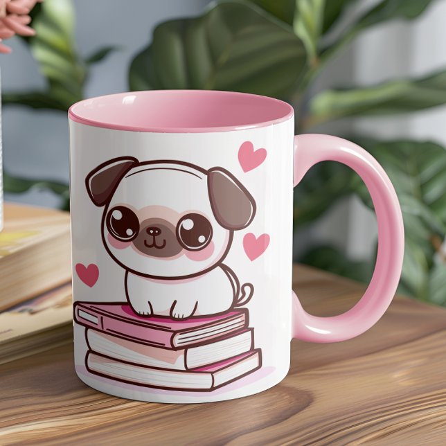 Caneca Tales E Caudas Fazem Meu Dia - Cachorro E Livros (This cozy and creative design is perfect for anyone who loves their pets as much as their books)