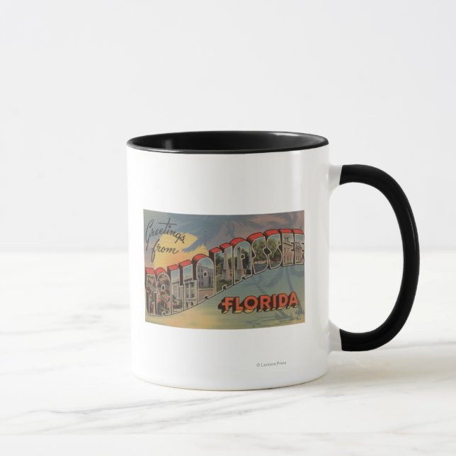 Caneca Tallahassee, Flórida - Cenas com Letras Grandes (Direita)