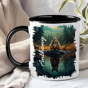 Caneca Tâmia na reflexão da Floresta da Rocha