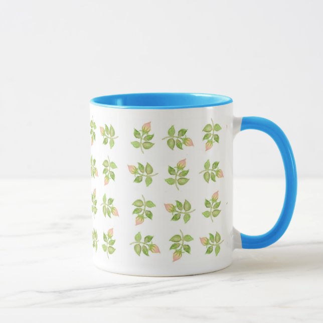 Caneca Tampão azul-branco-rosado Mini-impressão cor-de-ro (Direita)