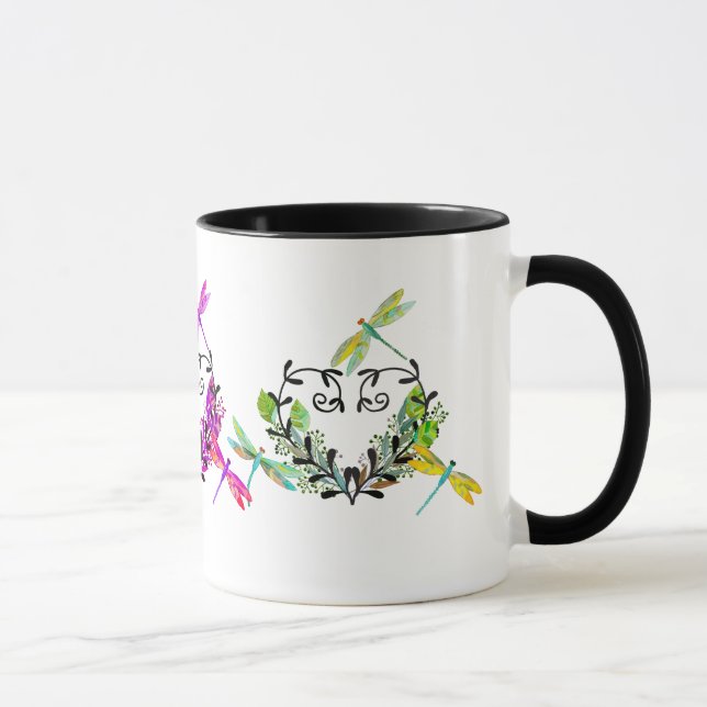 Caneca Tampão de café inspirado por Dragonfly multicolori (Direita)
