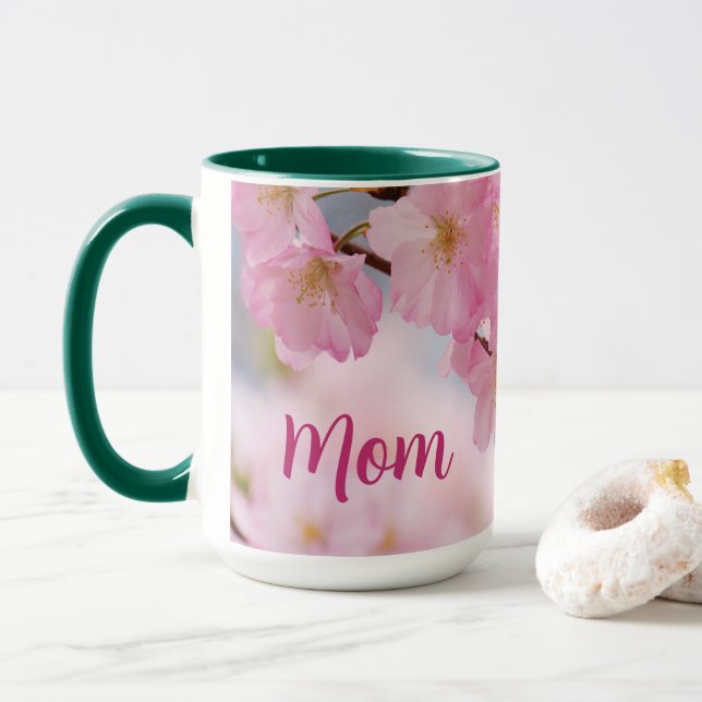 Caneca Tampão de Dia de as mães Cherry Blossom (Com Donut)
