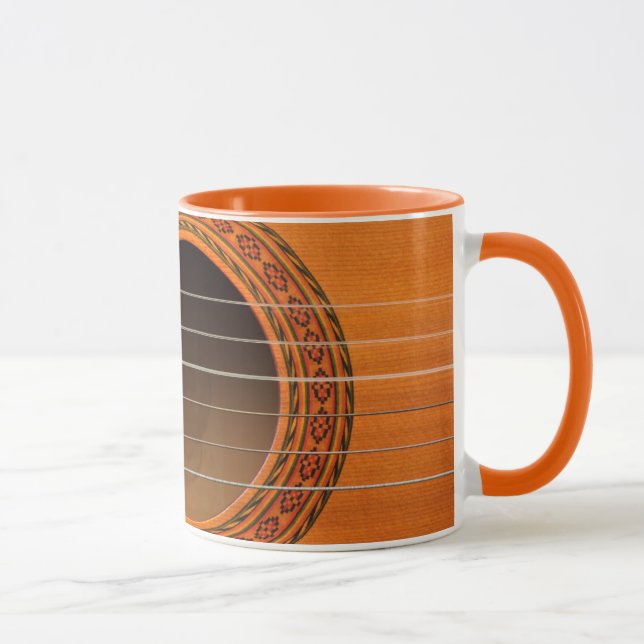Caneca Tan clássico da laranja da guitarra (Direita)