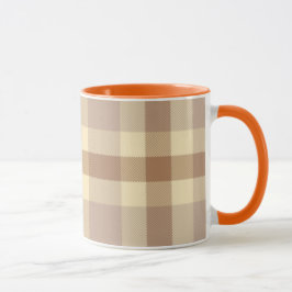 Caneca Tan E Cream Tartan