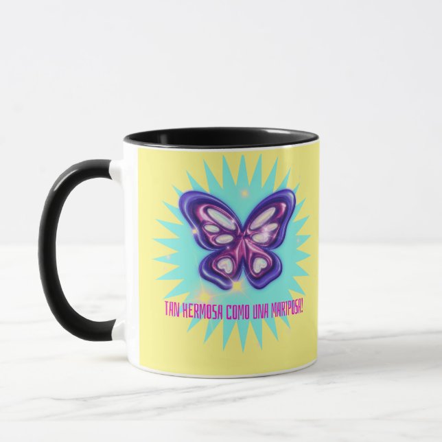Caneca Tan hermosa como mariposa (Esquerda)