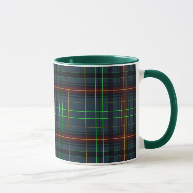 Caneca Tartan em azul, laranja, verde... (Direita)