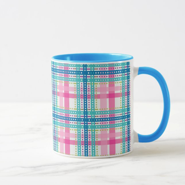 Caneca Tartan, teste padrão da xadrez (Direita)