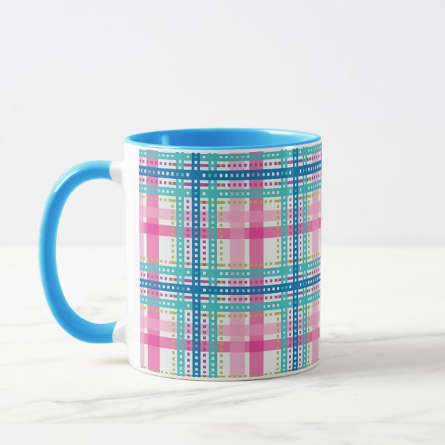 Caneca Tartan, teste padrão da xadrez (Esquerda)