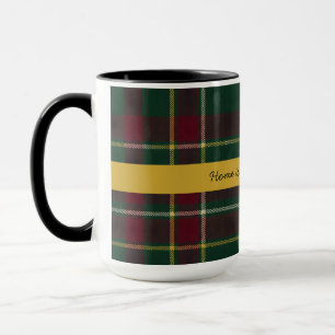 Caneca Tartan Xadrez Escuro Personalizado com Citação Per