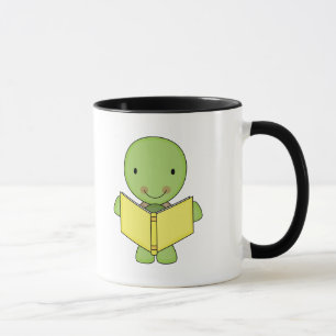 Caneca tartaruga adorável lendo