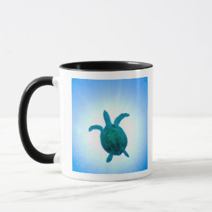 Caneca Tartaruga de mar que nada debaixo d'água