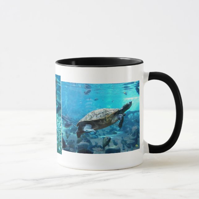 Caneca Tartaruga e cardume de peixe (Direita)