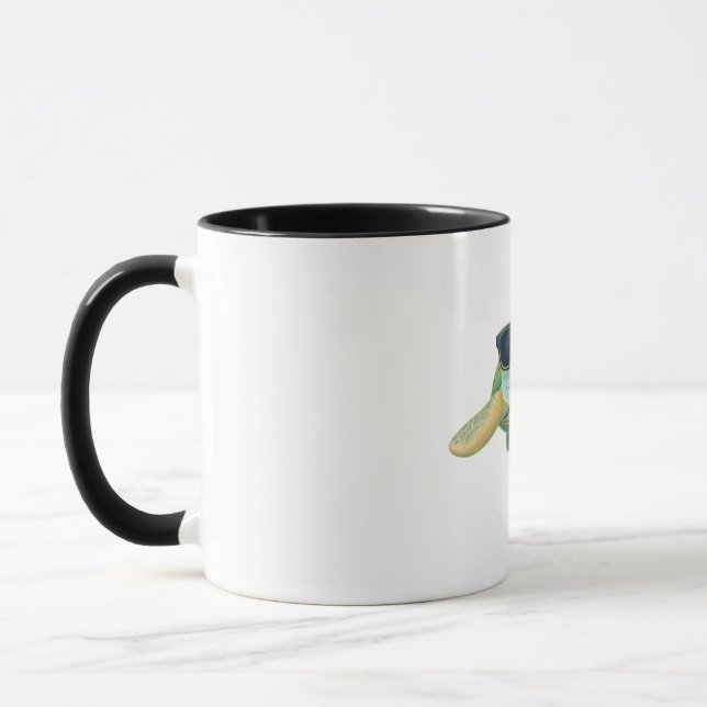 Caneca Tartaruga Marinha Relaxada com Óculos de Sol (Esquerda)