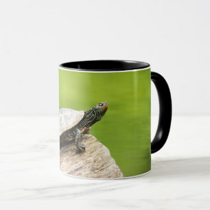 Caneca Tartaruga pintada em um tronco